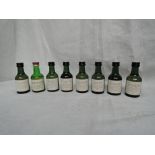 Eight Miniature bottles of Single Malt Whisky, Largiemeanoch 19 year old 91.3% proof 52.2% vol,