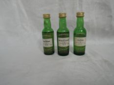 Three Cadenheads Highland Single Malt Whisky Miniatures, Macallan-Glenlivet 30 years distilled