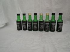 Eight Cadenhead's Single Malt Whisky Miniatures, Benrinnes 18 year old distilled 71 55.3% vol,