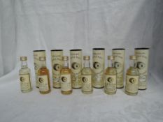 Six Signatory Highland Single Malt Whisky Miniatures, Mortlach 9 year old distilled 1988 bottled