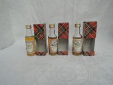 Three Gordon & Macphail 50 Year old Mortlach miniatures, Distilled 17th October 1936 Bottled October