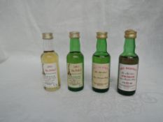 Four James Macarthur's Single Malt Whisky Miniatures, Springbank 27 year old, 27/200 distilled