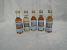 Five miniature Signatory Sailing Ships Series No 1 Whisky, Benan 1875 16 year old highland 118/
