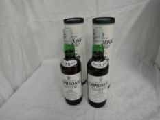 Two bottles of Laphroaig 10 yearold Islay Single Malt Whisky 40% vol 70cl, both in card tubes