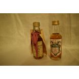 Two Macallan Single Highland Malt Scotch Whisky Miniature, 20 Year old mini bottle club, 46% vol and