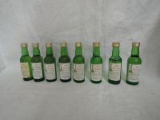 Eight James Mac Arthurs Single Malt Scotch Whisky Miniatures, Lochside 27 year old 1963 60.5% vol,