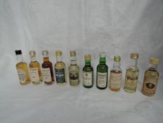 Ten Single Malt Whisky Distillery Bottling Miniatures, Glenlivet 12 year old 40% vol 70 proof,