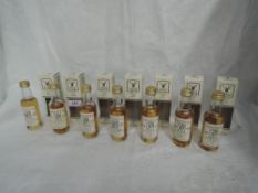 Seven Connoisseurs Choice Single Malt Whisky Miniatures all from silent Distilleries Port Ellen