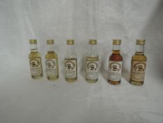 Six Signatory Vintage Highland Whisky Miniature, Glen Rothes 10 year old distilled 1975, bottled