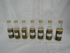 Seven Cadenheads Single Malt Whisky Cask Strength Miniatures, Caol Ila 8 year distilled 1989 bottled