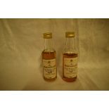 Two Macallan Single Highland Malt Scotch Whisky Miniatures, 1967 bottled 1986 and 1970 bottled