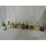 Ten Single Malt Whisky Distillery Bottling Miniatures, Oban 12 year old no strength, Jura 10 year