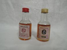 Two Springbank Single Malt Whisky Distillery Bottling Miniatures, 25 year old 46% vol and 30 year