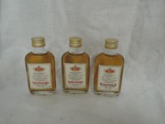 Three Single Malt Whisky Miniatures Charles & Diana Wedding containing whisky distilled 1948 & 1961,