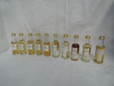 Ten Gordon & Macphail single malt Whisky Miniatures, Cask 1980 Port Ellen bottled 1997 64.4% vol,