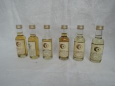 Six Signatory Highland Single Malt Whisky Miniatures, Glen Elgin 21 year distilled 1973 bottled 1994