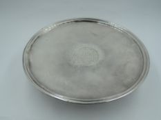 A Queen Anne Irish Britannia silver Tazza/paten of traditional circular form having reeded rim and