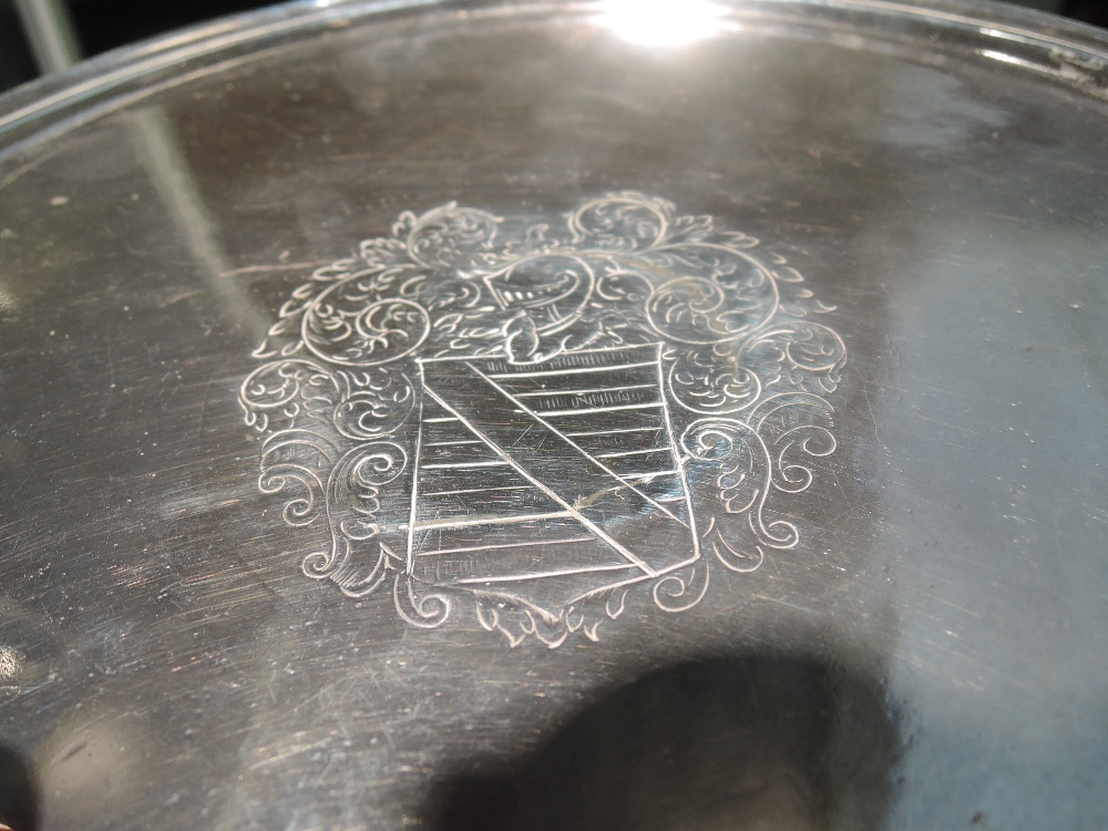 A Queen Anne Irish Britannia silver Tazza/paten of traditional circular form having reeded rim and - Image 5 of 8