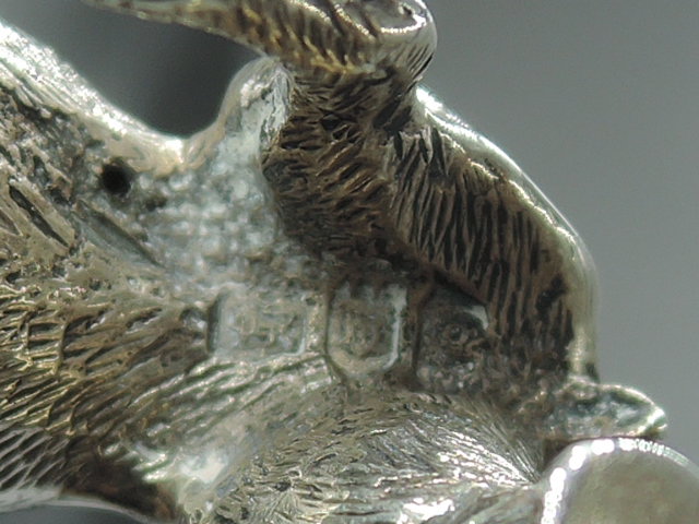 A small Edwardian silver study of a Boxer dog having pepperette/ vinaigrette holes to head, London - Image 4 of 4