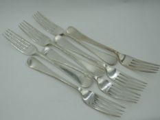 Seven silver dessert forks of plain form, Sheffield 1911/15/17, Cooper Brothers and son Ltd,