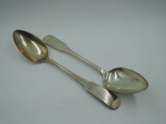 A pair of Georgian Scottish silver table spoons, Edinburgh 1807, John Zeigler, approx 230mm & 142.