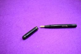 An R Esterbrook Relief 2-L lever fill fountain pen with single narrow band to cap having Relief nib.