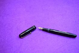 A Mabie Todd & Co Swan 3160 Self filler leverfill in black, single band to cap, with Swan No1 nib.