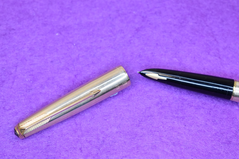 A Parker 61 in rolled gold with engine turned decal (engraved W.M). Approx 13.6cm - Image 2 of 2