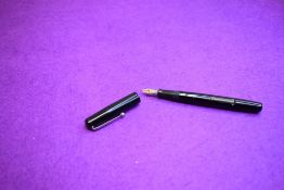 A Mabie Todd & Co Self filler leverfill fountain pen in black with smooth finish with Swan No1