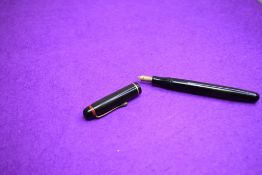 An R Esterbrook Relief 2-S button fill fountain pen with single narrow band to cap and red band