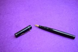 A Mabie Todd & Co Swan L205/60 Leverless twist filler, in black with a single band to cap and a Swan