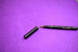 A McNiven & Cameron Cameron N4 leverfill fountain pen in black clip less with M&C ltd nib. Approx