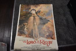 A vintage film poster for the cartoon animated version of Lord Of the Rings 1978