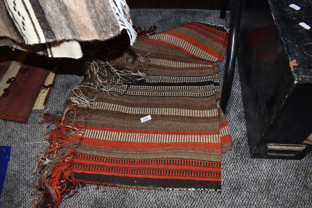 A traditional hand woven middle eastern double sided large salt or similar bag