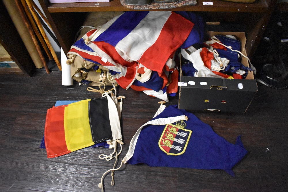 A selection of flags and similar style bunting including union jack and semaphore