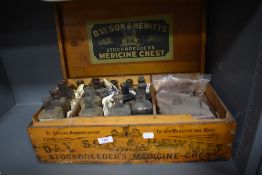 An antique vetinary medicine chest by Day Son and Hewitts the Stock Breeders medicine chest with