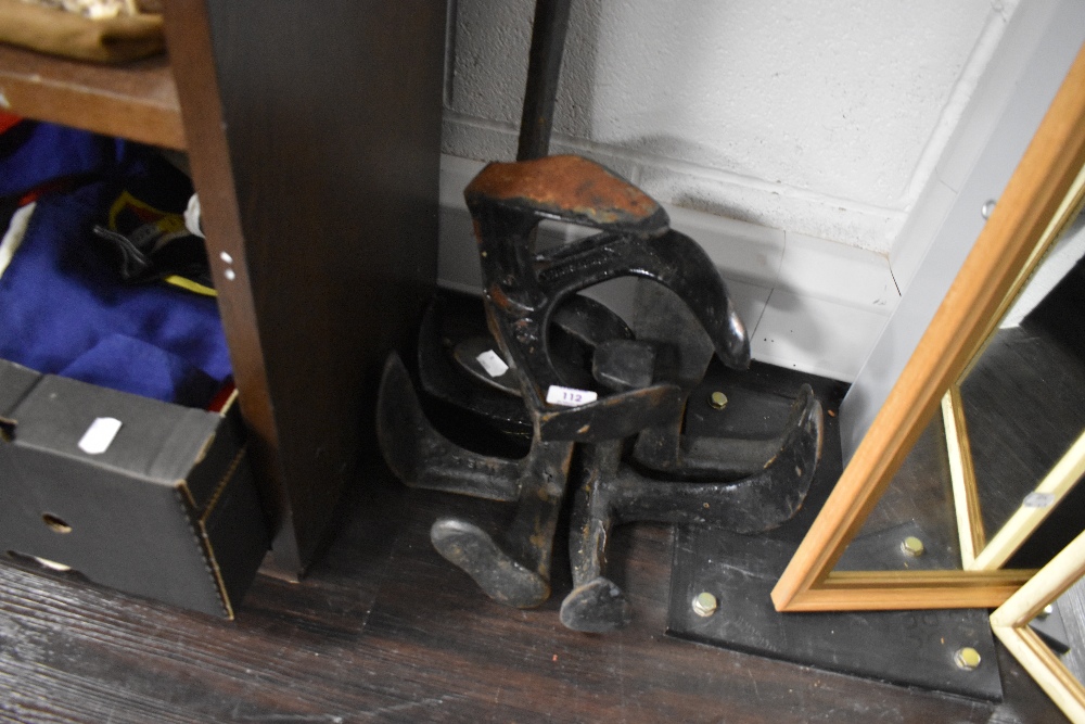 A selection of five cobblers lasts and a similar blacksmith last