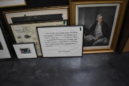 A selection of prints and posters including Cpt James Cook framed and glazed print