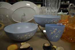 A selection of ceramics by Copeland Spode with the raised Cherry Blossom design