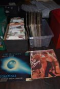 A selection of vinyl record albums including classical jazz etc