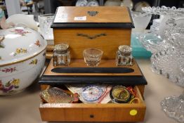 An Edwardian desk top stationary and writing set