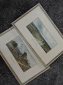 A pair of prints, Across the Moorland, and Moorland Homestead, 14 x 29cm, each plus frame and