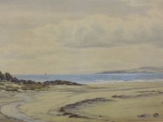 A watercolour, John James Bannatyne, Carradale Bay, signed, 32 x 50cm, plus frame and glazed