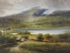 An oil painting, attributed to Joseph Wrightson McIntyre, Grasmere landscape, attributed date