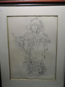 A lithograph, after Raoul Dufy, Cavalier, 63 x 46cm, plus frame and glazed