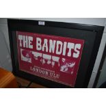 A Bandits gig poster - framed and in excellent condition measures 50 cm by 70 cm - indie