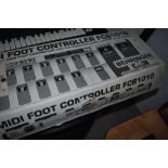 A Behringer FCB 1010 midi foot controller
