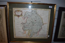 Antiquarian Map. Morden, R. - Warwickshire. Coloured. Framed and glazed. (1)