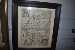 Antiquarian Map. [Richard Blome] - Westmorland. Outline colour. Framed and glazed. (1)