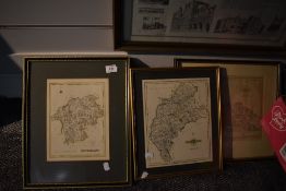 Maps. Nineteenth Century. Westmorland, Cumberland and Yorkshire. Framed and glazed. (3)
